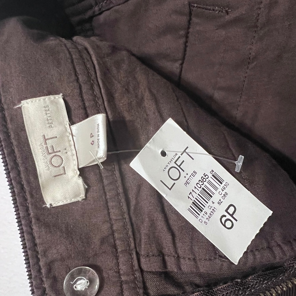 NWT LOFT Petite Brown Corduroy A-Line Mini Short Skirt‎ Size 6P back pockets - Picture 5 of 9